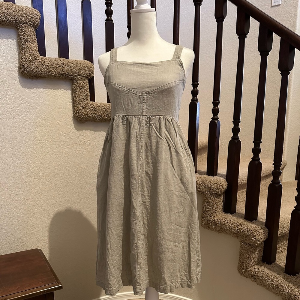 Greige Linen Dress